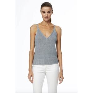360 Cashmere Sweater‎ Italian Yarn Posey Cami Naples Blue Linen Medium